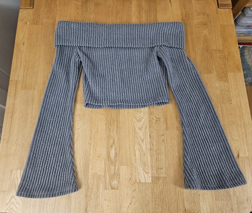 Shein grey ribbed off shoulder - shein,