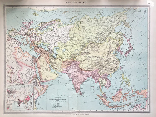 Asia general map antique - map,,