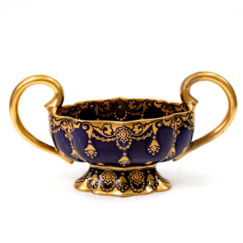 Coalport jewelled basket twin - coalport,