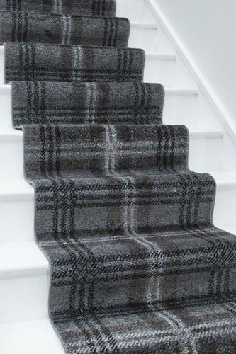 Grey tartan carpet - carpet, mat