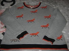 vintage next ladies size 12 grey fox sweatshirt/jumper 78% cotton vgc