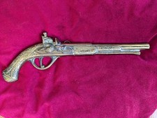 Circa 1920 Brass Flintlock Pistol Ornament 13" Inches Long Wall Hanging