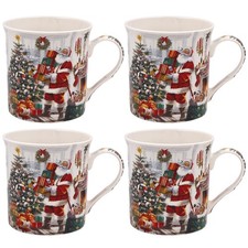 Leonardo Santa Mugs - 4 pack, Gift boxed