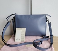 Radley London Selby Street Smooth Leather Ziptop Crossbody Bag-Denim (Blue Grey)
