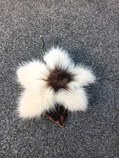 True Vintage 1950's Blonde & Brown Mink Fur Flower Velvet Petal Corsage Brooch