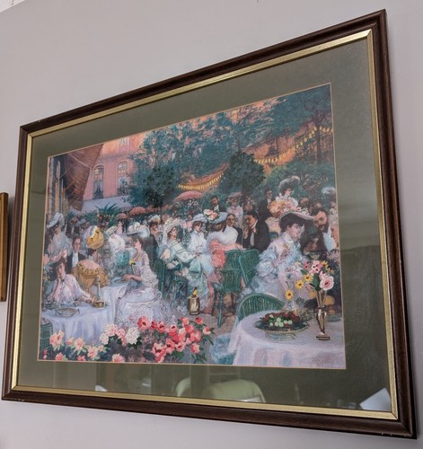 Framed embroidered fabric - framed,