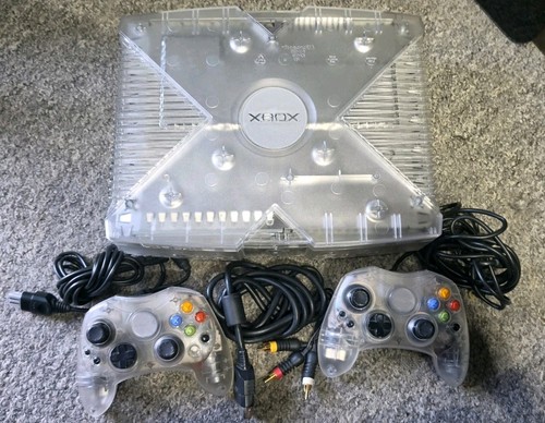 Xbox original crystal console - original,