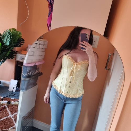 Vintage yellow corset top - yellow,