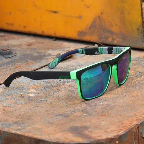 Sunglasses green mirror black - sunglasses,