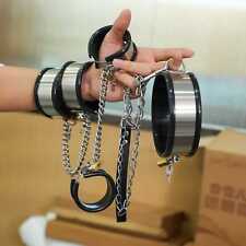 Silicone Stainless Steel Metal Handcuffs Ankle Cuffs Neck Collar Bondage Adult