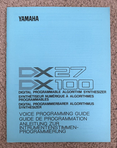 Yamaha dx27 dx100 - yamaha,