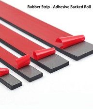 Rubber Strip - Adhesive Backed Roll - Various Widths, Thicknesses & Lengths