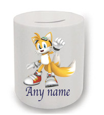 Sonic the Hedgehog Tails personalised moneybox 