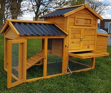 CHICKEN COOP RUN HEN HOUSE POULTRY ARK HOME NEST BOX COUP COOPS RABBIT HUTCH 