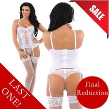 White Lace Corset Basque With