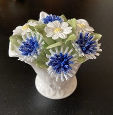 Royal Doulton Bone China Blue Posy Flowers Ornament Vase