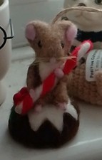 Felt mouse candy cane - mouse,