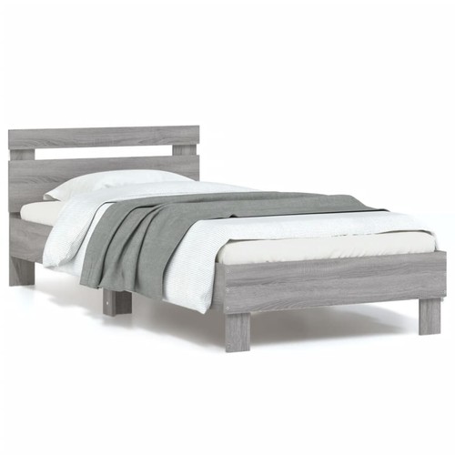 Bed frame with headboard and - bed,
