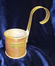 Vintage Copper & Brass Handle Measure Half Pint Cup, Ladle Ale / Cider. England