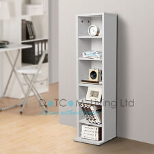 Black White DVD Storage Tower Rack CD unit shelf organizer archieve wood