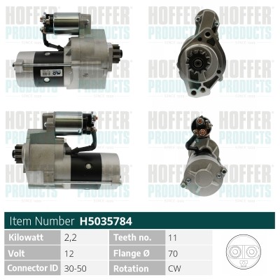Hoffer starter for nissan - starter,