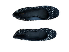 ladies black suede with silver
