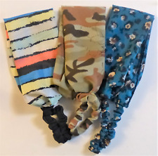 3 stretch hairbands animal stripe camo print fabric UK handmade boho festival M