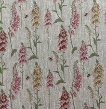 100% Linen Fabric FOXGLOVE