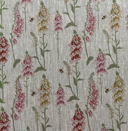 100 linen fabric foxglove - fabric,