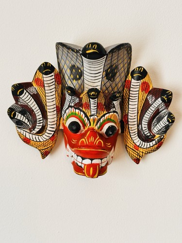 Handcarved wooden cobra - wooden, masks