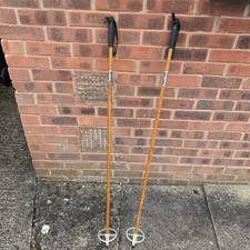 Vintage 130cm Nordic Ski Norwegian Bamboo Ski Poles Sticks Walking Light Weight