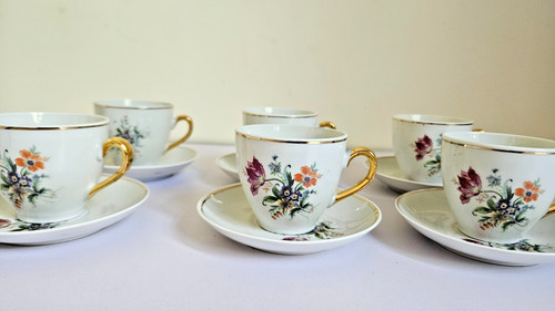 Flowers gold handled vintage - gold,