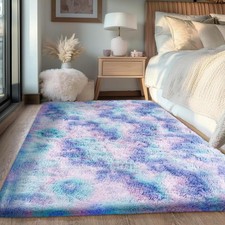 90x150cm Grey Shaggy Rug Soft