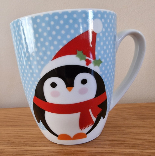 Christmas penguin mug - christmas, blue