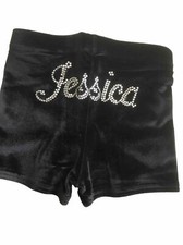 1st Position Velour Shorts  Size Child Extra Small Black  Personalised Jessica