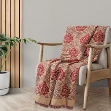Damask Chenille Jacquard Sofa Throw Arm chair Single Bed Blanket,125 X 150Cms