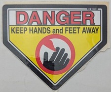 Agricultural Equipment Decal, Sticker On Backing, Danger, Keep Hands & Feet Away