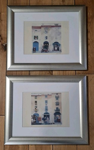 Pair vtg framed signed italian - pair,
