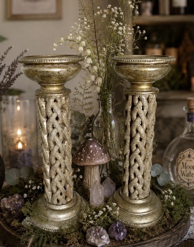 Vintage pair tall braided - pair, of