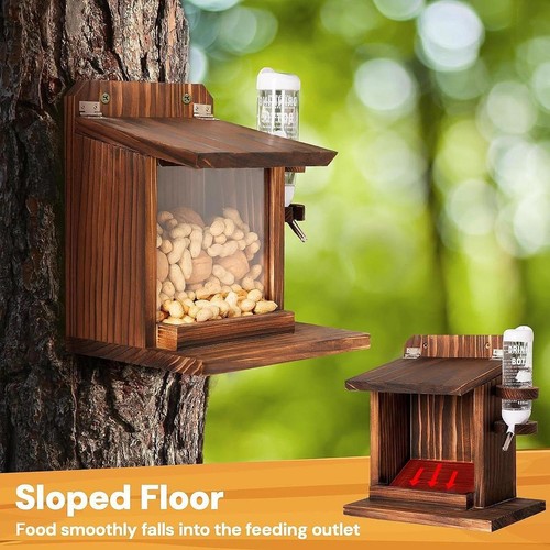 Squirrel feeder made - feeder, wood
