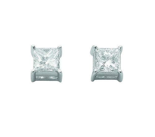 18ct white gold princess - white,