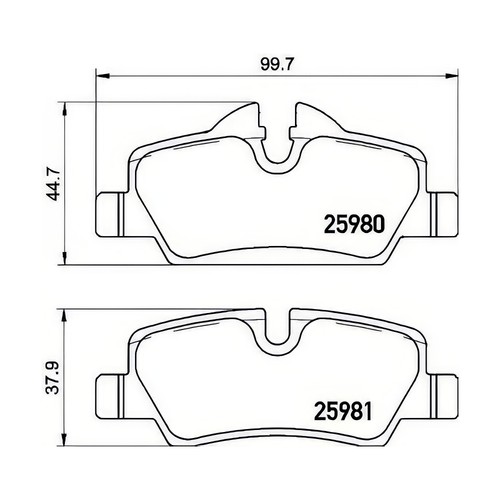 Brake pad set rear with - brake,