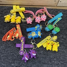 16 Pokemon 3D Bag Keychain Keyring Gift Charmander Psyduck Jigglypuff Squirtle