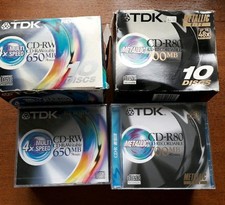 Vintage TDK 8x CD-R80 Recordable And 6x CD-RW Rewritable New Blank CD's Gs