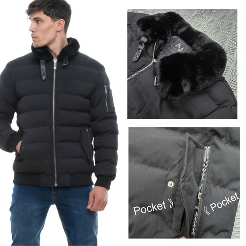 Mens fur collar padded winter - padded,
