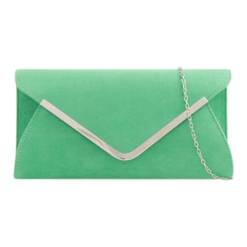 Women faux suede clutch - faux,