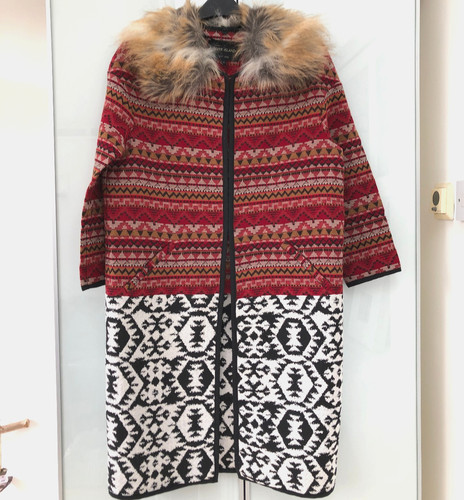 Ladies boho coat faux - ladies, fur