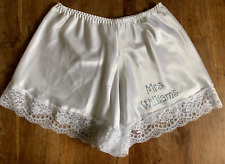Personalised  Wedding Mrs Name Rhinestone Satin French Knickers sizes 10-26