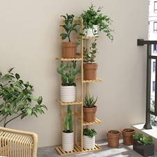 Tall Bamboo Wood Plant Stand Corner Plant Shelf Plant Table Display Railing Yard