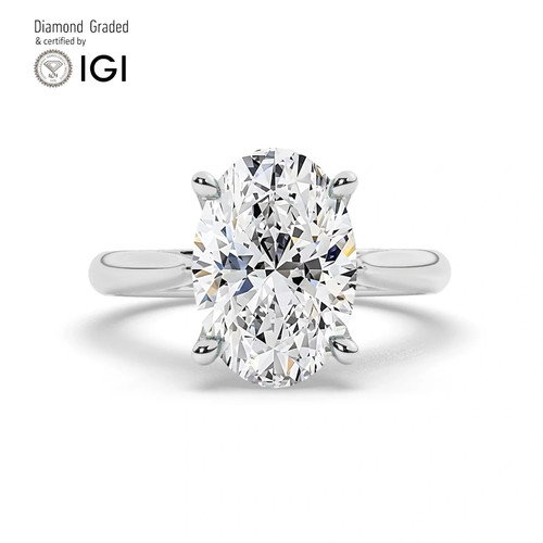Oval diamond engagement ring - oval,